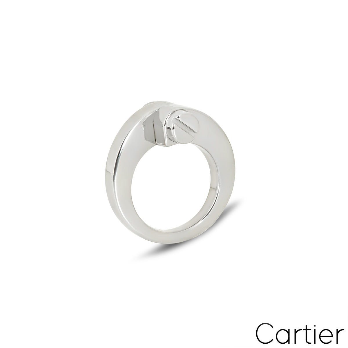Cartier White Gold Menotte Ring Size 47